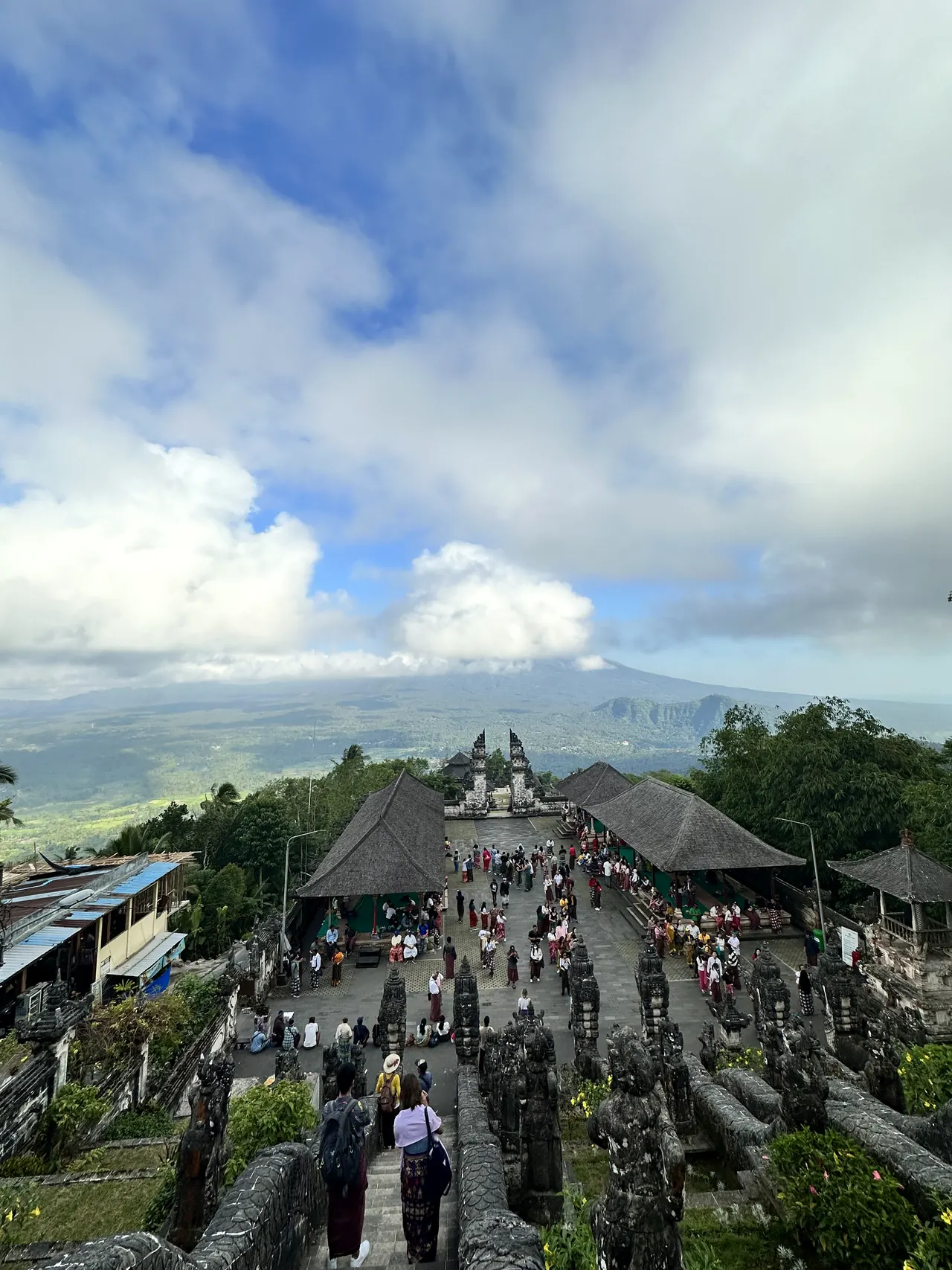 Temple grounds and mountain view from the upper terraces of Lempuyang